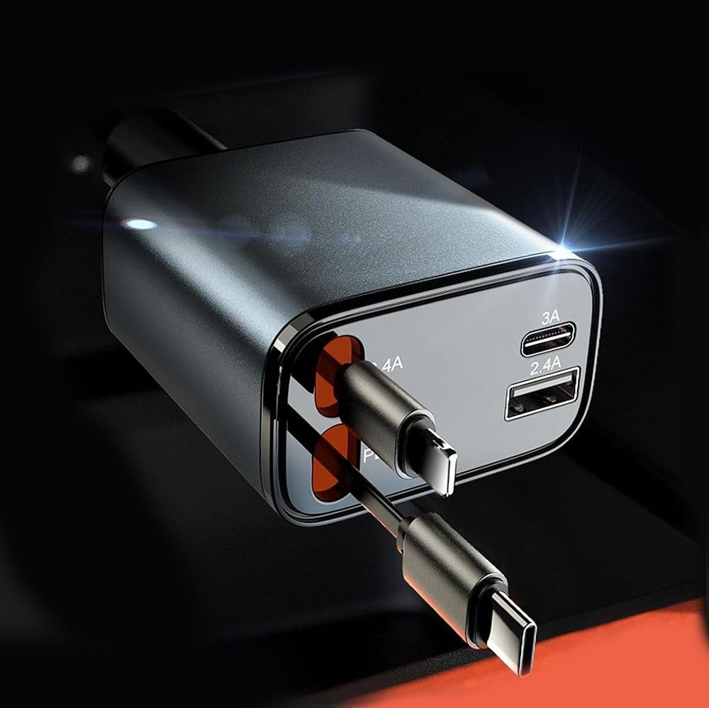 Retractable Car Charger 69W USB C Car Adapter for iPhone 16 USB C Charger Fast